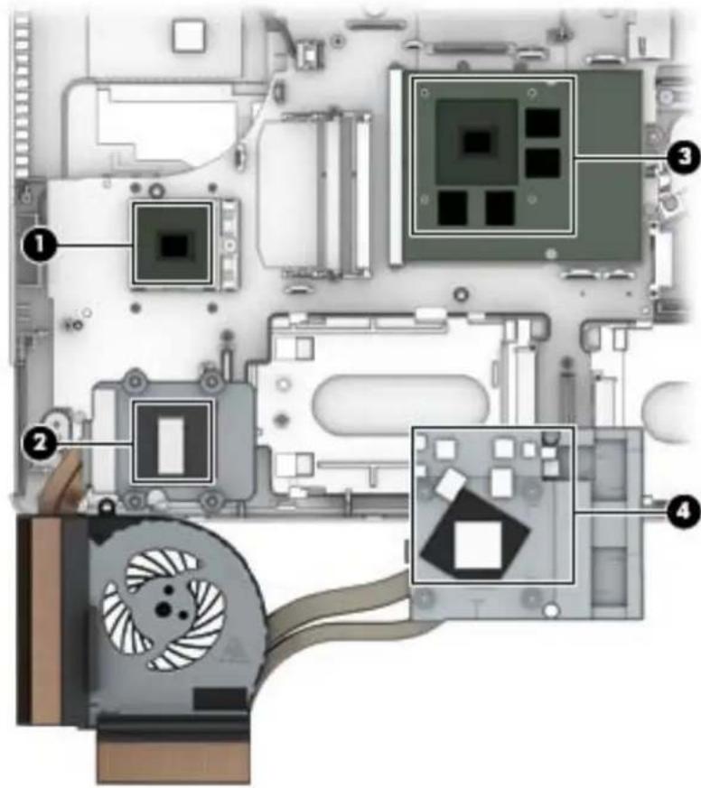 HP ZBook 17 F0V51ET - Graphics board fan/heat sink assembly - 4