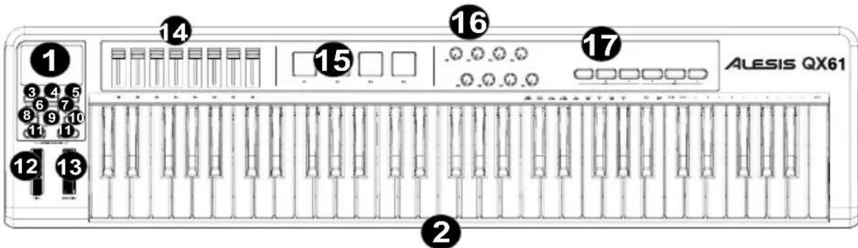 ALESIS QX61 - ÜBERSICHT OBERSEITE - 1