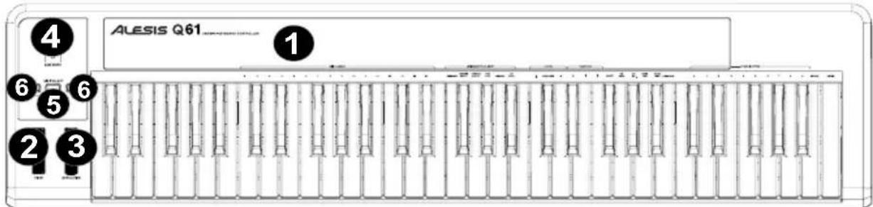 ALESIS Q61 - CARACTÉRISTIQUES DU PANNEAU SUPÉRIEUR - 1