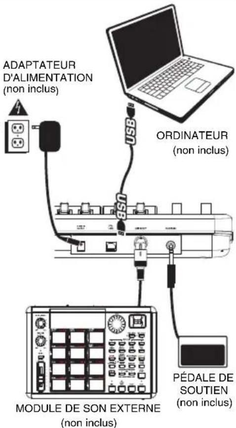 ALESIS Q25 - SCHÉMA DE CONNEXION - 1