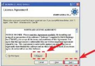 DENON MC3000 - The license agreement screen appears. If you agree, select "I Agree". - 1