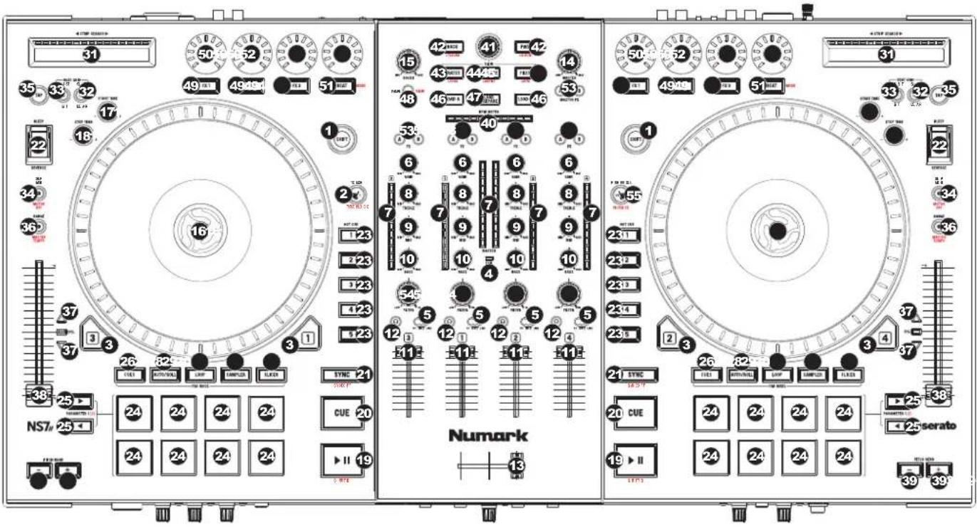 NUMARK NS7 2 - Panel superior - 1
