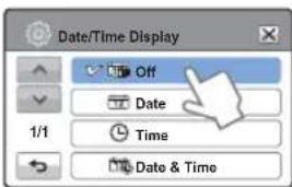 Date/Time Display Off Date 1/1 Time Date & Time