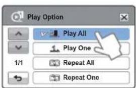 Play Option Play All Play One Repeat All Repeat One