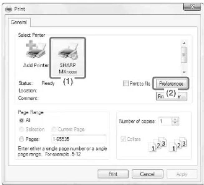 SHARP MX-B380P - Using printer driver help - 1