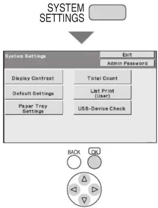 SHARP MX-B380P - Displaying the system settings screen - 1
