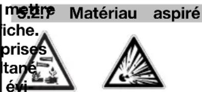 mettre S.2.17 Matériau aspiré liche. prises tane évi