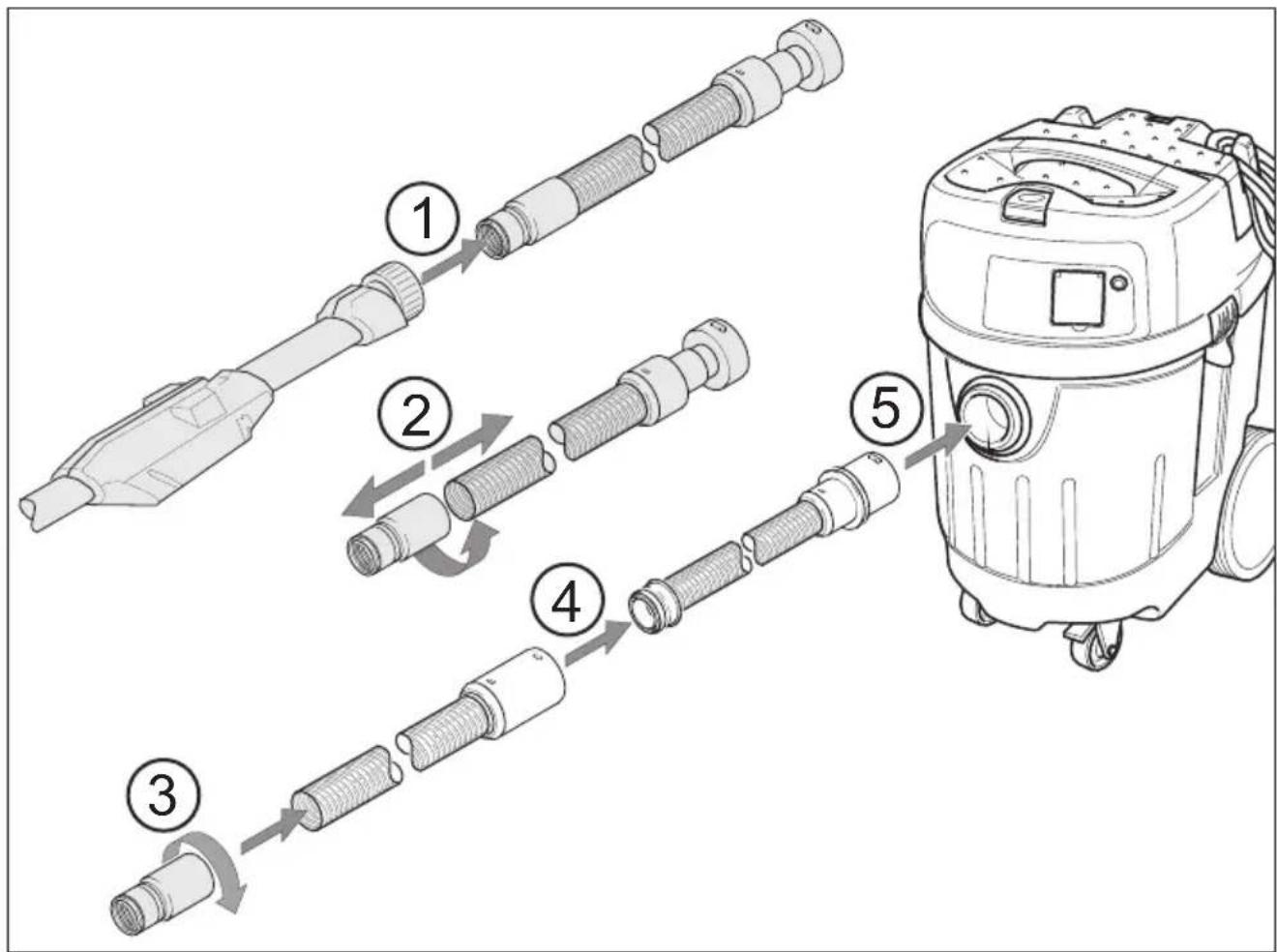 KARCHER VC 35 L MC Flex - Anschluss Langhalsschleifer WS 702 VEA Connecting the Long-Necked Grinder WS 702 VEA Raccordement traîneau à col long WS 702 VEA - 1