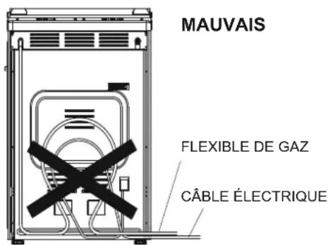 MAUVAIS FLEXIBLE DE GAZ CÂBLE ÉLECTRIQUE