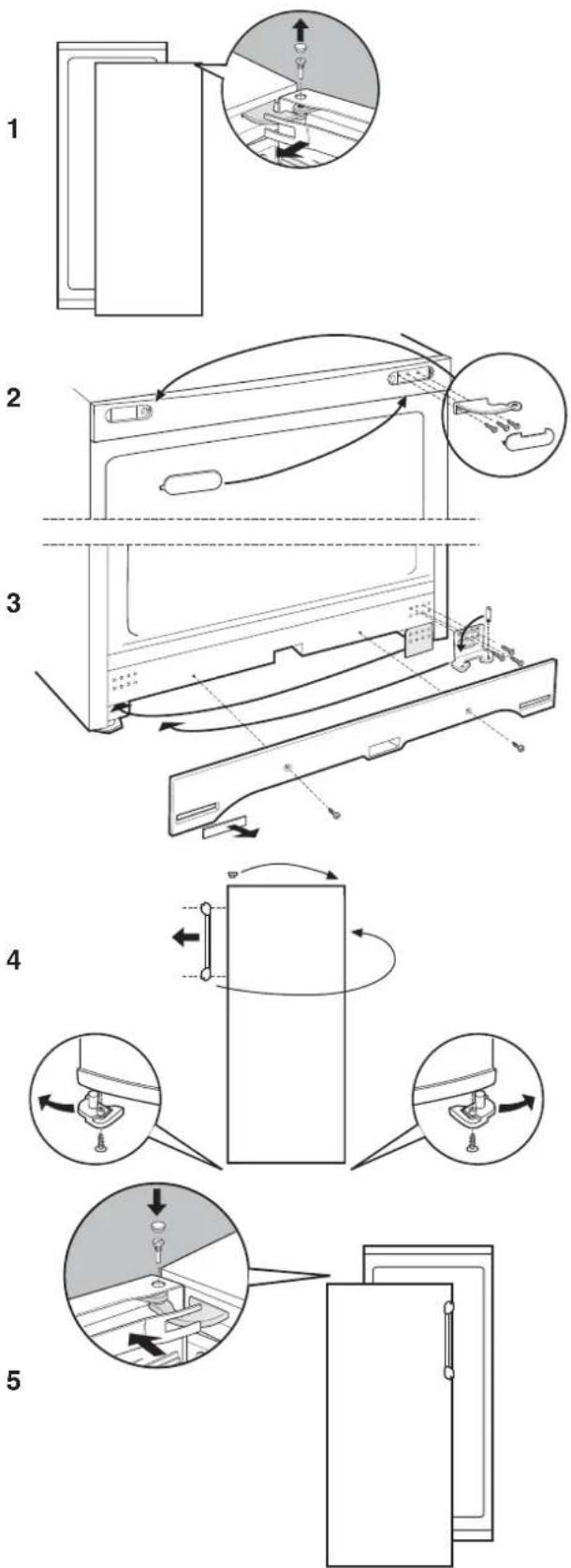 HOTPOINT UPS 1721_HA - Reversibilidade da abertura das portas - 1