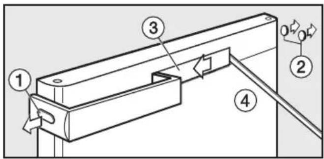 MIELE F 12010 S - Changing over the door handle - 1