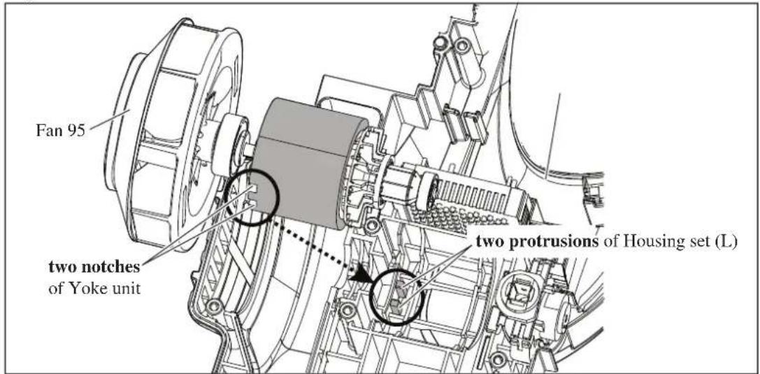 Fan 95 two notches of Yoke unit two protrusions of Housing set (L)