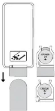 DENVER IFI-710 - Instalação e substituição da bateria no controlo remoto - 1