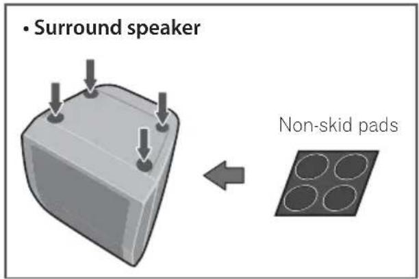 PIONEER MCS-636 - Attach the non-skid pads to the base of each speaker. - 1