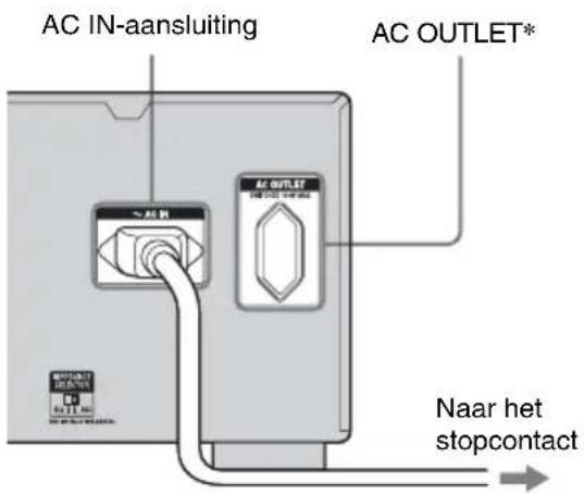 AC IN-aansluiting AC OUTLET* AC OUTLET Naar het stopcontact