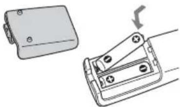 SONY TA-FA1200ES - Batterijen in de afstandsbediening plaatsen - 1