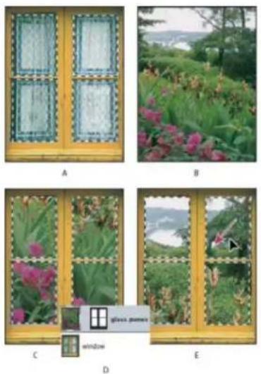 ADOBE Photoshop CC - Paste one selection into or outside another - 1