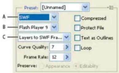 ADOBE Photoshop CC - SWF optimization options (Illustrator) - 1