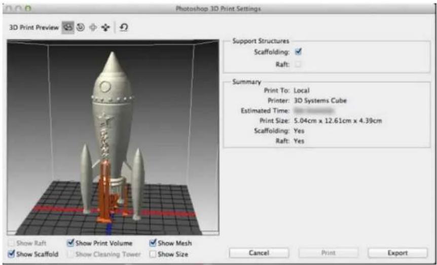 ADOBE Photoshop CC - Previewing and printing the 3D object - 1