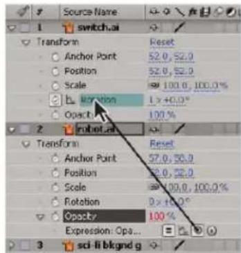 ADOBE After Effects CS6 - Edit an expression with the pick whip - 2