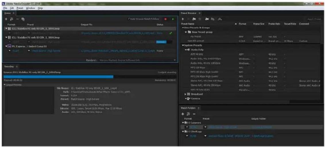 ADOBE Media Encoder CC - The encoding process - 1