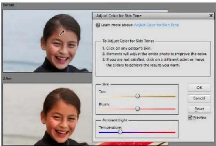 ADOBE Photoshop Elements 12 - Adjust the color of skin tone - 1
