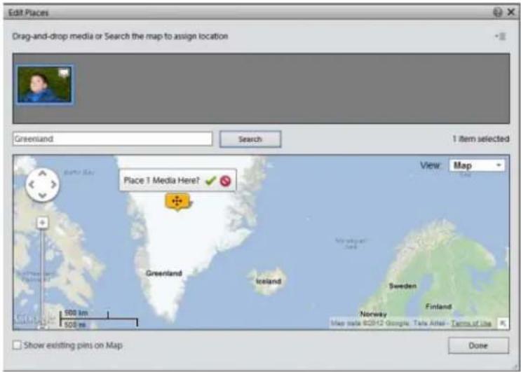 ADOBE Elements Organizer 12 - Editing place (location) data added to photos and videos - 2