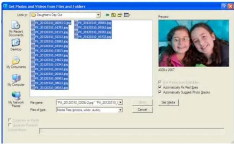 ADOBE Elements Organizer 12 - Import media from files and folders - 3