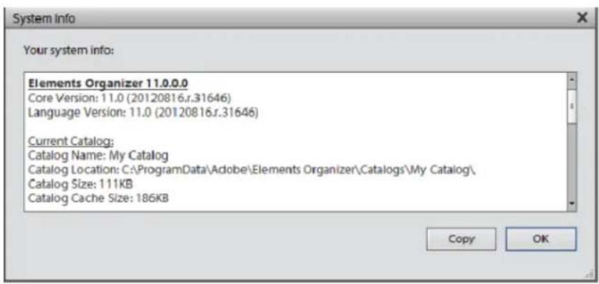 ADOBE Elements Organizer 12 - Locating the catalog file - 1