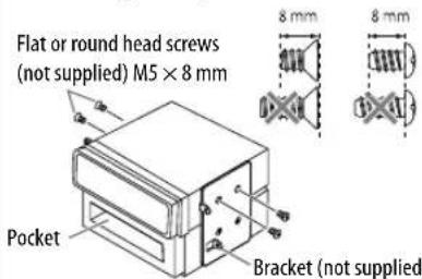JVC KD-R851BT - When installing without the mounting sleeve - 1