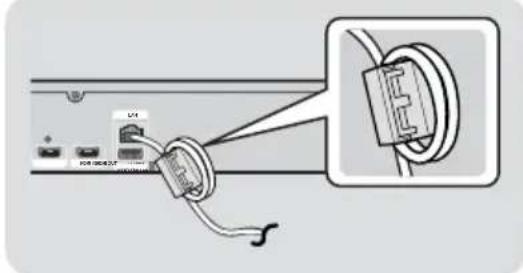 SAMSUNG HT-F5200 - Fixation du noyau torique en ferrite au câble LAN de l'appareil - 1
