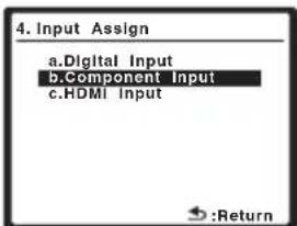 PIONEER VSX-818V - Select 'Component Input' from the Input Assign menu. - 1