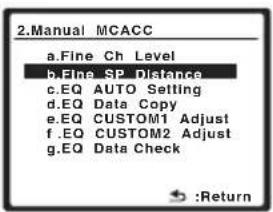 PIONEER VSX-818V - Select 'Fine SP Distance' from the Manual MCACC setup menu. - 1