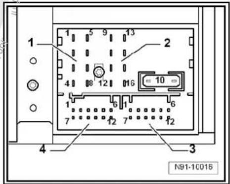 VOLKSWAGEN Golf Variant (2010) - Multi-pin connector 4, 12-pin, satellite radio -R146- - 3