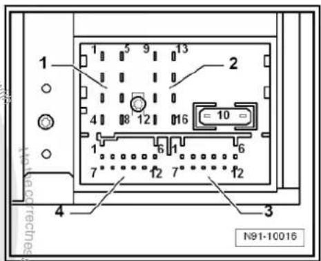 VOLKSWAGEN Golf Variant (2010) - Multi-pin connector 4, 12-pin, satellite radio -R146- - 2