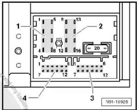 VOLKSWAGEN Golf Variant (2010) - Multi-pin connector 4, 12-pin, CD changer -R41- - 3