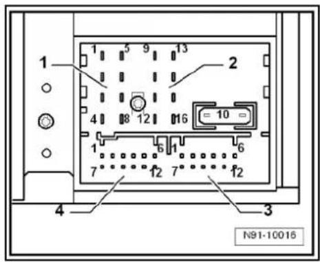 VOLKSWAGEN Golf Variant (2010) - Multi-pin connector 1, 8-pin, loudspeaker outputs - 1