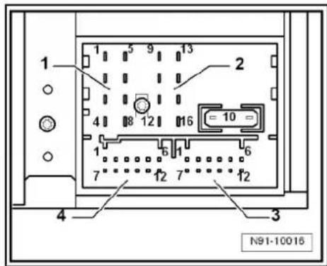 VOLKSWAGEN Golf Variant (2010) - Multi-pin connector 1, 8-pin, loudspeaker outputs - 1