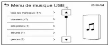 CHEVROLET Trax (2013) - Utilisationdumenude musiqueUSB - 1