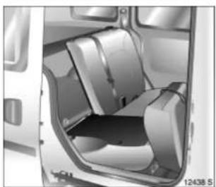 OPEL Combo (2009) - Folding down the rear seat backrests - 2