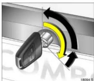 OPEL Combo (2009) - Key slot vertical in lock - 1