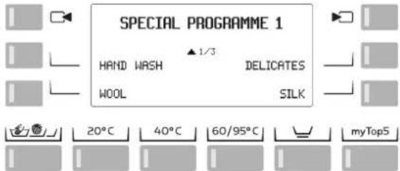 Schulthess Spirit eMotion 7040i - Selecting special programmes - 1