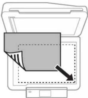 EPSON XP-615 Expression Premium - Placez votre document original, face orientée vers le bas, sur la vitre du scanner, puis faites-le glisser dans le coin inférieur droit. - 1