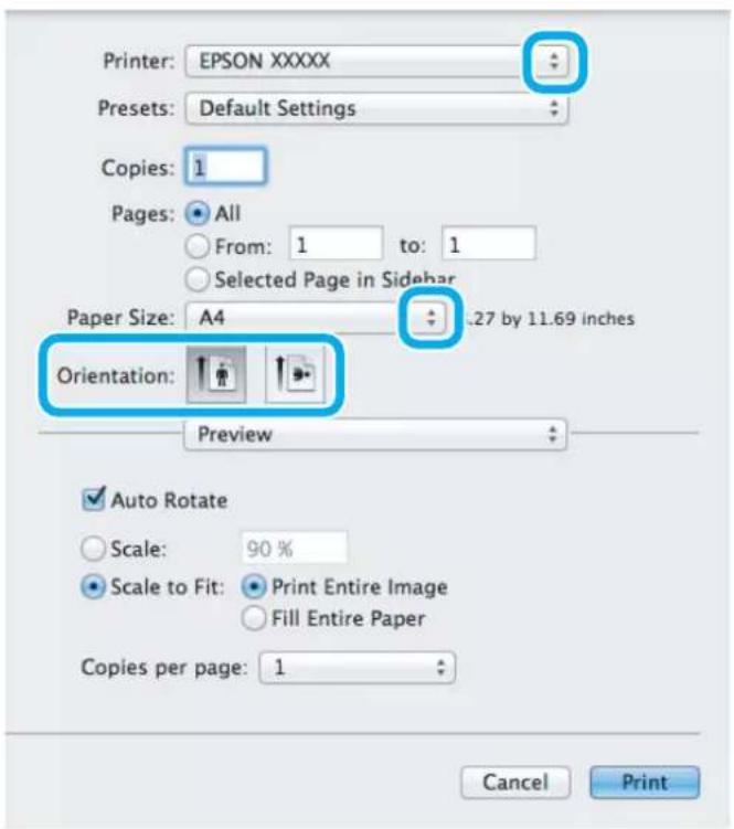 EPSON XP-615 Expression Premium - Paramètres de base du produit pour Mac OS X - 1