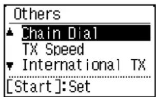 SHARP MX-C300W - Select "Chain Dial" with the [▼] or [▲] key and press the [OK] key. - 1