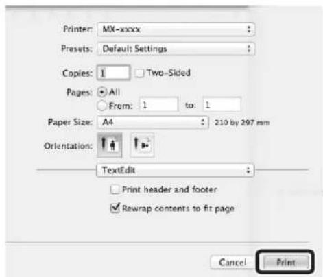 SHARP MX-C300W - Click the [Print] button. - 1