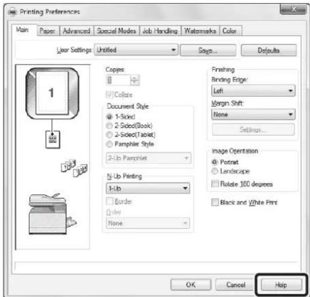 SHARP MX-C300W - VIEWING PRINTER DRIVER HELP - 1
