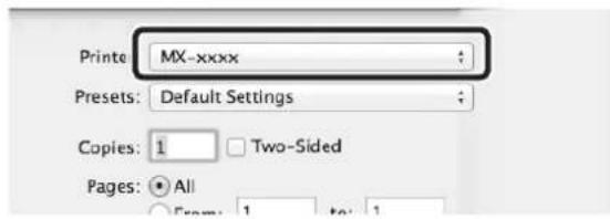 SHARP MX-C300W - Make sure that the correct printer is selected. - 1