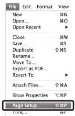 SHARP MX-C300W - Select [Page Setup] from the [File] menu of TextEdit. - 1