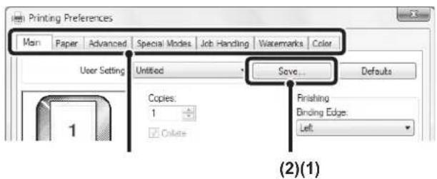 SHARP MX-C300W - Save the print settings. - 1